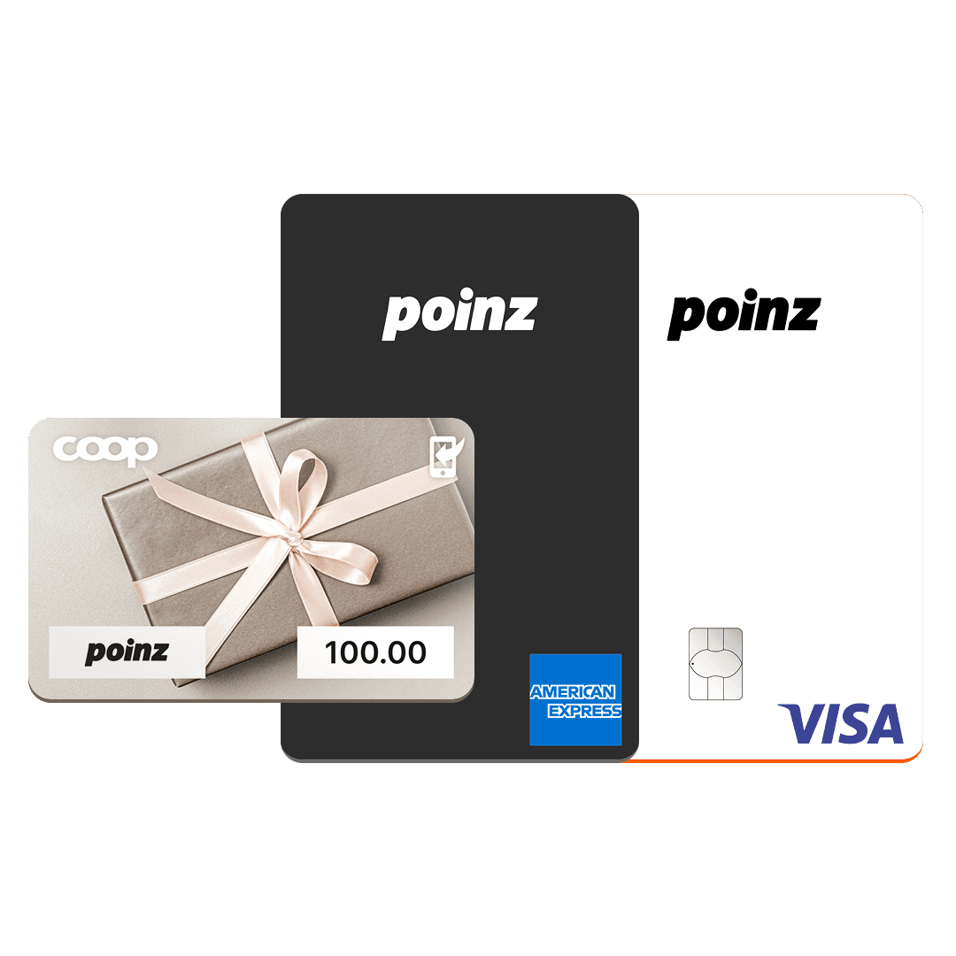 Poinz Visa & Amex cards with CHF 100 Coop voucher
